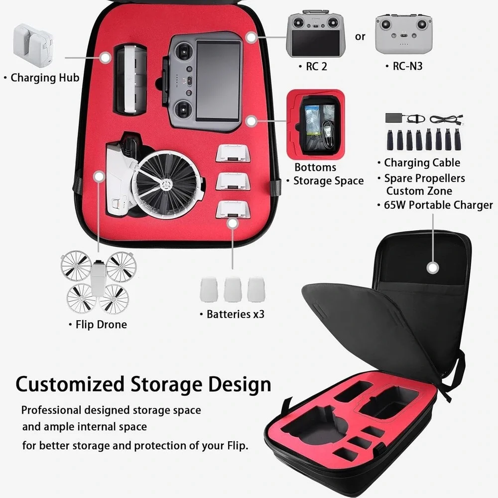 Waterproof Hard Case for DJI Mini 4‎ Pro Combo – Stores 8 Batteries + RC + Hub